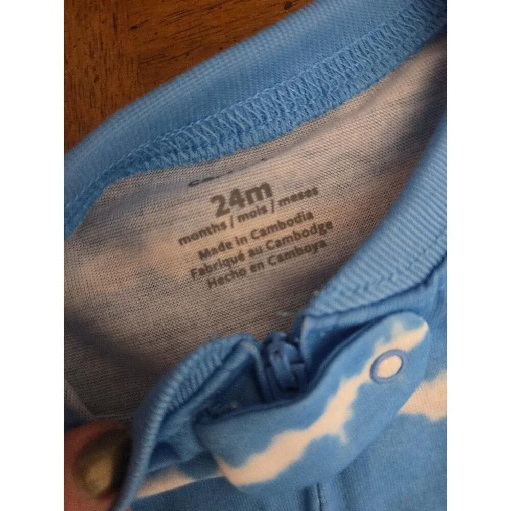 Carters Blue Tie Dye Crab Romper Size 24 Months NWT